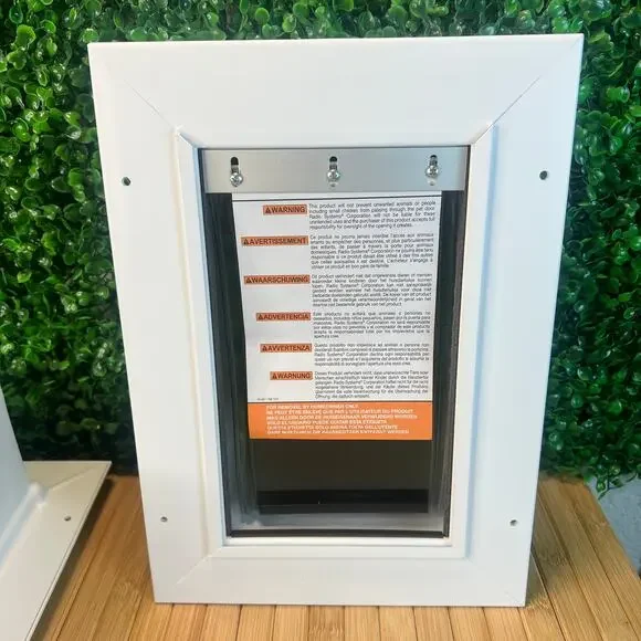 NWOB Pet Safe Wall Entry Pet Door White With Closing Panel